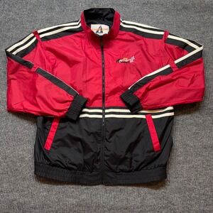 Vintage Speed Zone Racing Windbreaker Mens L Red Black 2004 Y2K‎ Nylon Jacket